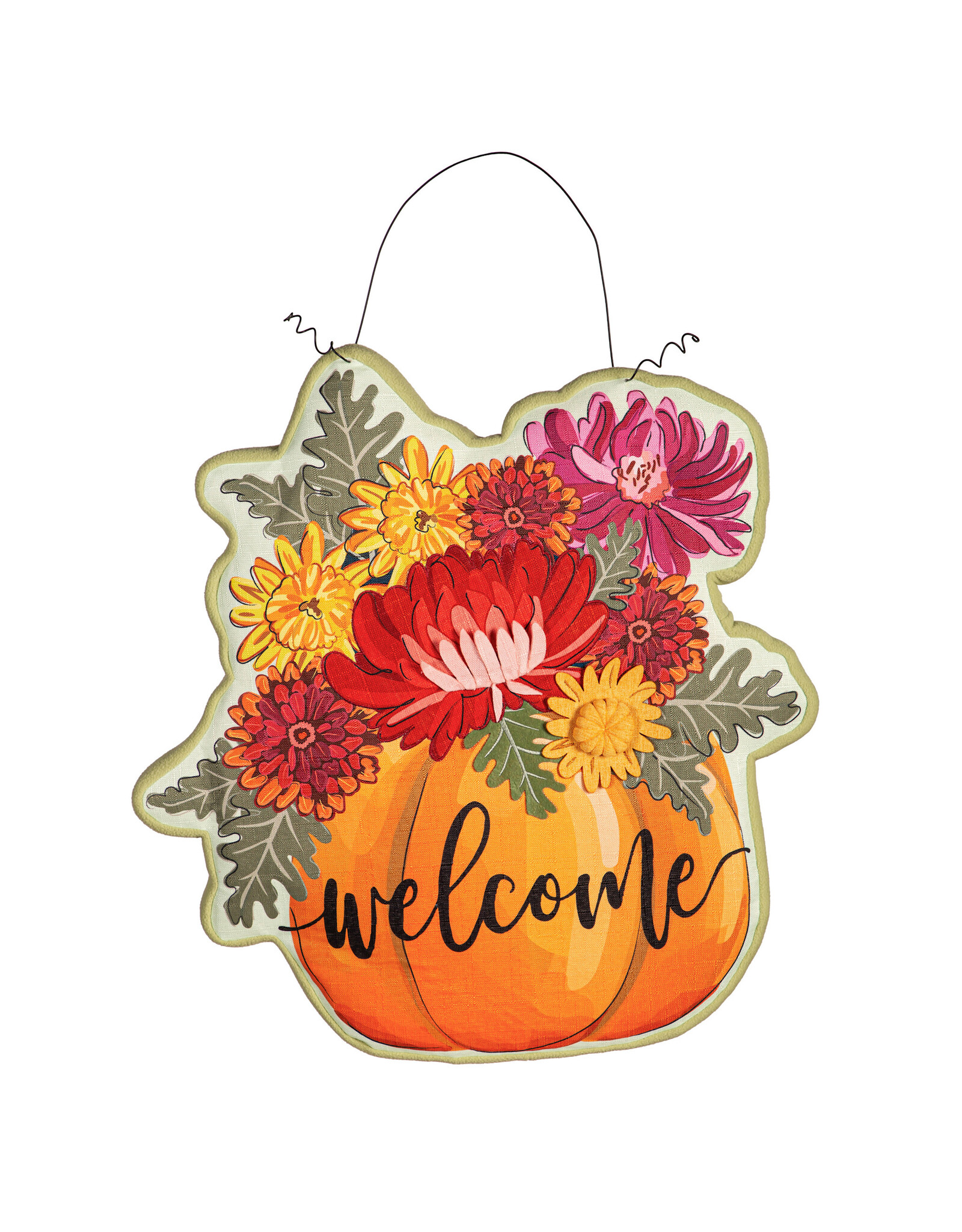 Evergreen Enterprises Mums and Pumpkin Estate Door Décor