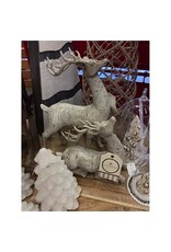 Evergreen Enterprises Set of 2 Asst White Polystone Birch Bark Reindeer Décor