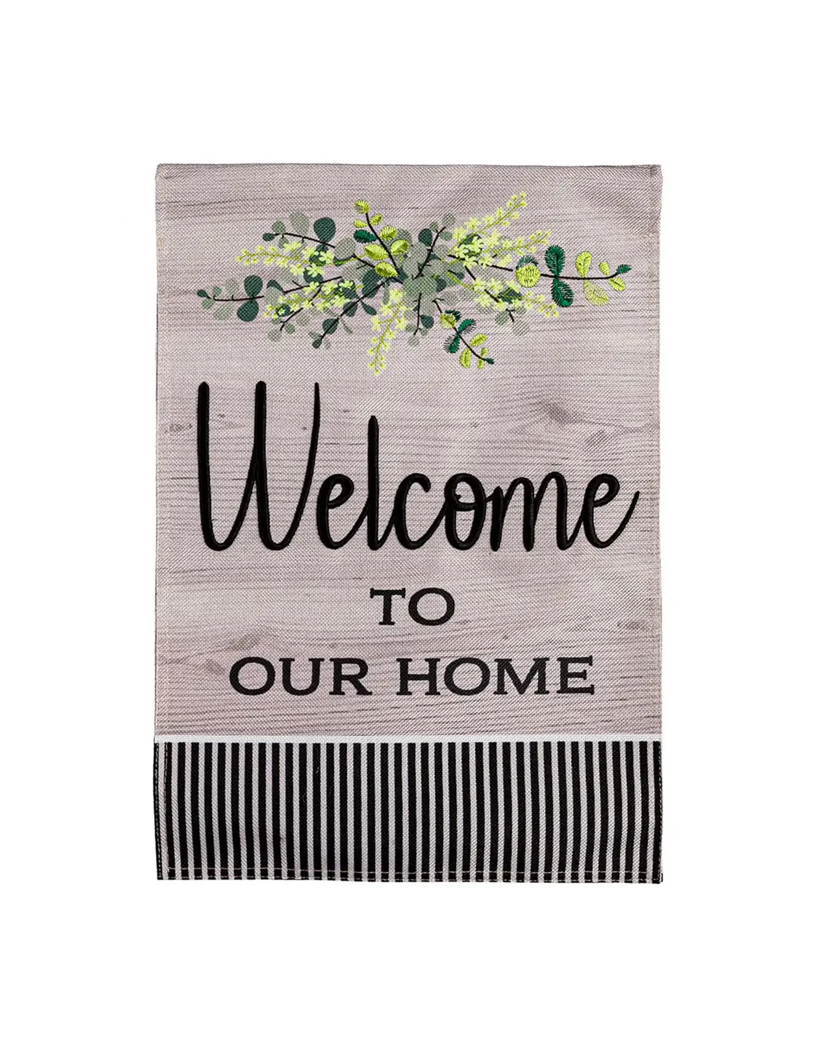 Evergreen Enterprises Wood Grain Welcome Garden Burlap Flag