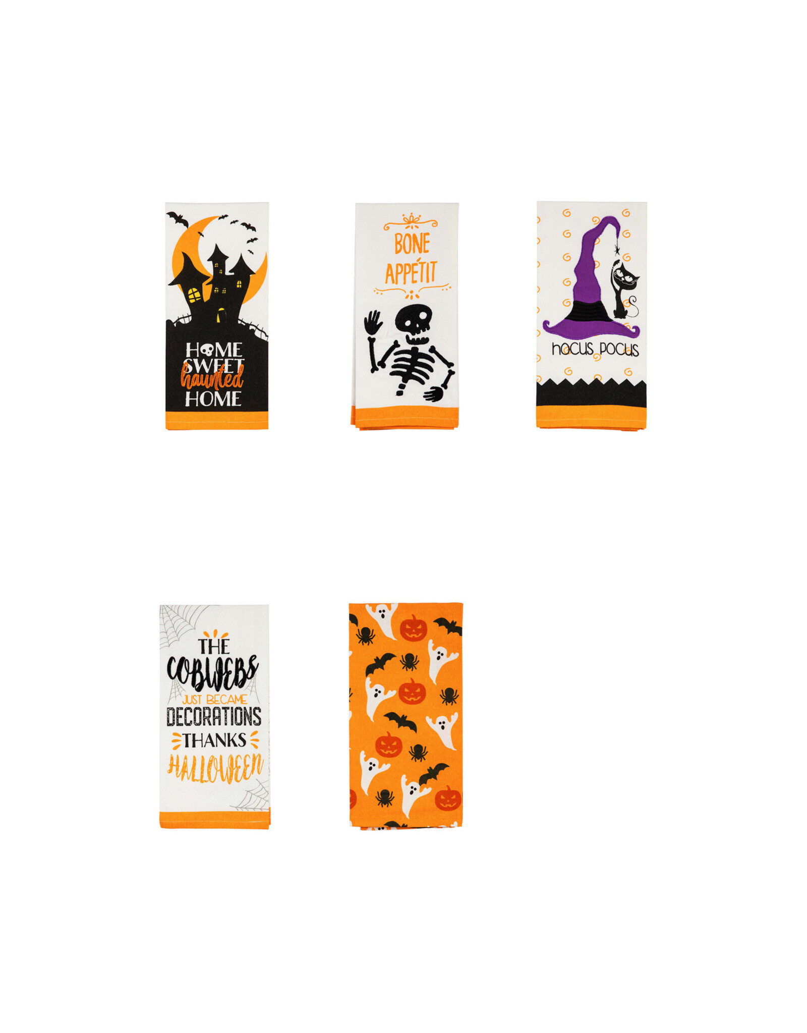Evergreen Enterprises Halloween Magic, Tea Towel 5 Asst. Set
