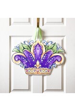 Home Malone Carnival Queen Crown Mardi Gras Door Hanger - New Orleans