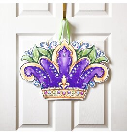 Home Malone Carnival Queen Crown Mardi Gras Door Hanger - New Orleans