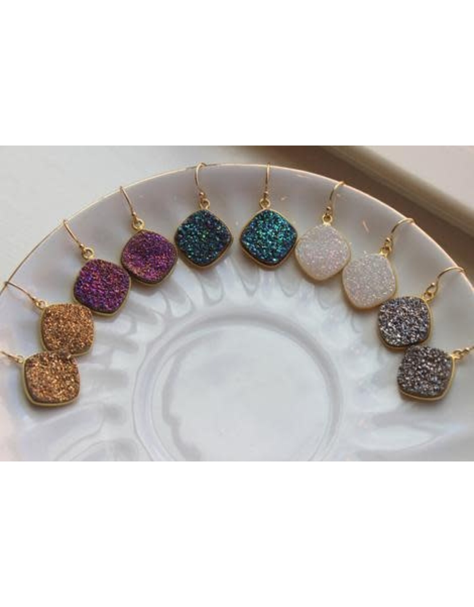 Laalee Designs LLC Druzy Gold Earrings (purple)