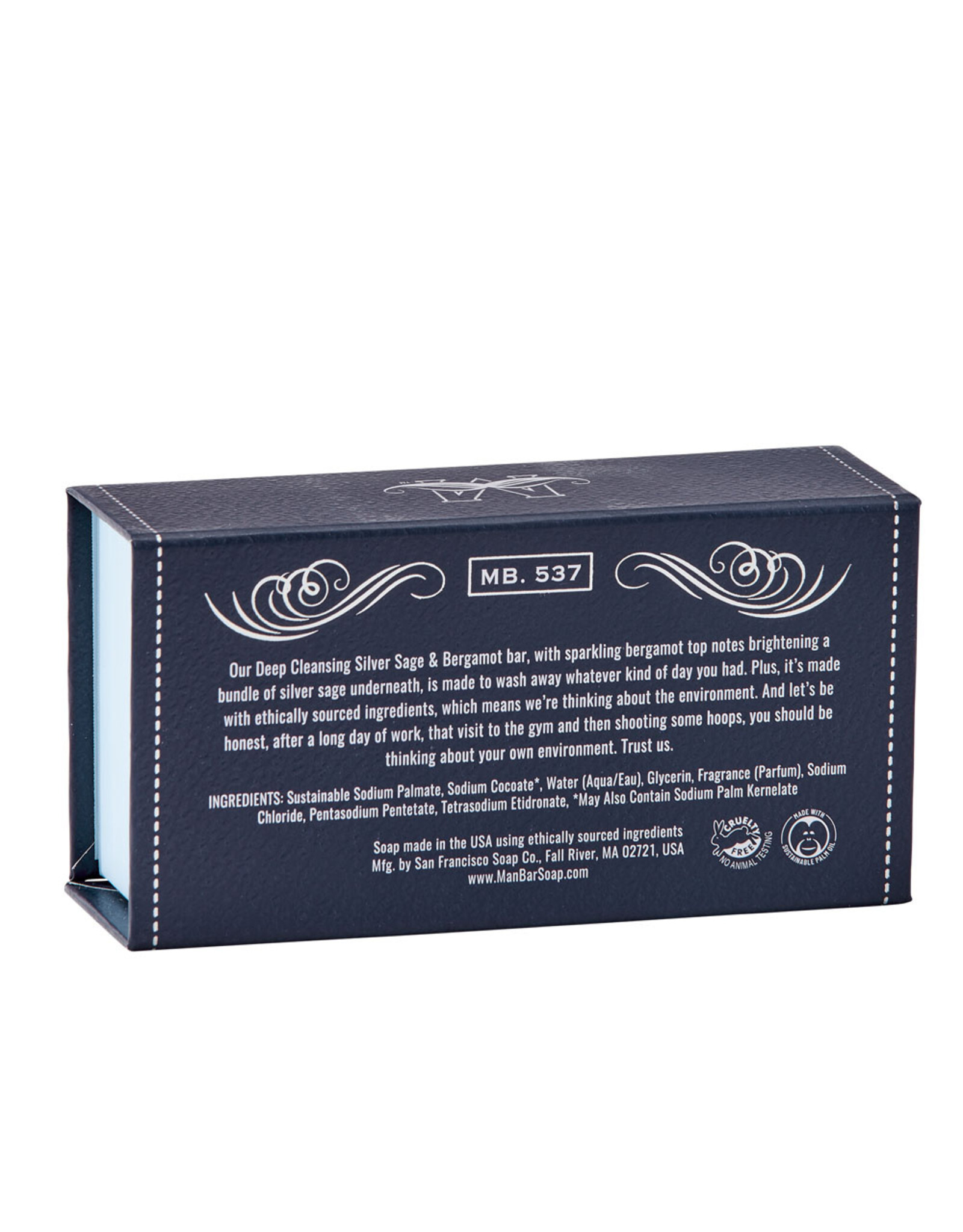 Commonwealth Soap & Toiletries Man Bar Silver Sage & Bergamot