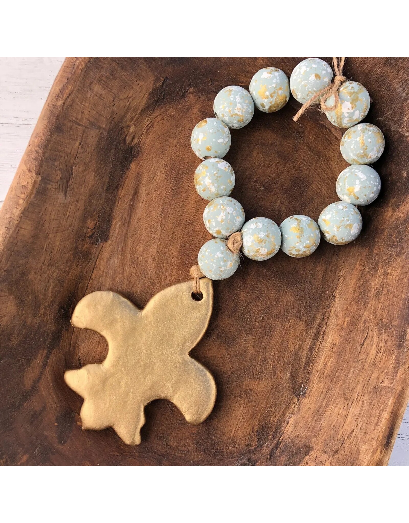 Place of Grace Designs Blessing Beads With Fleur De Lis - Grey
