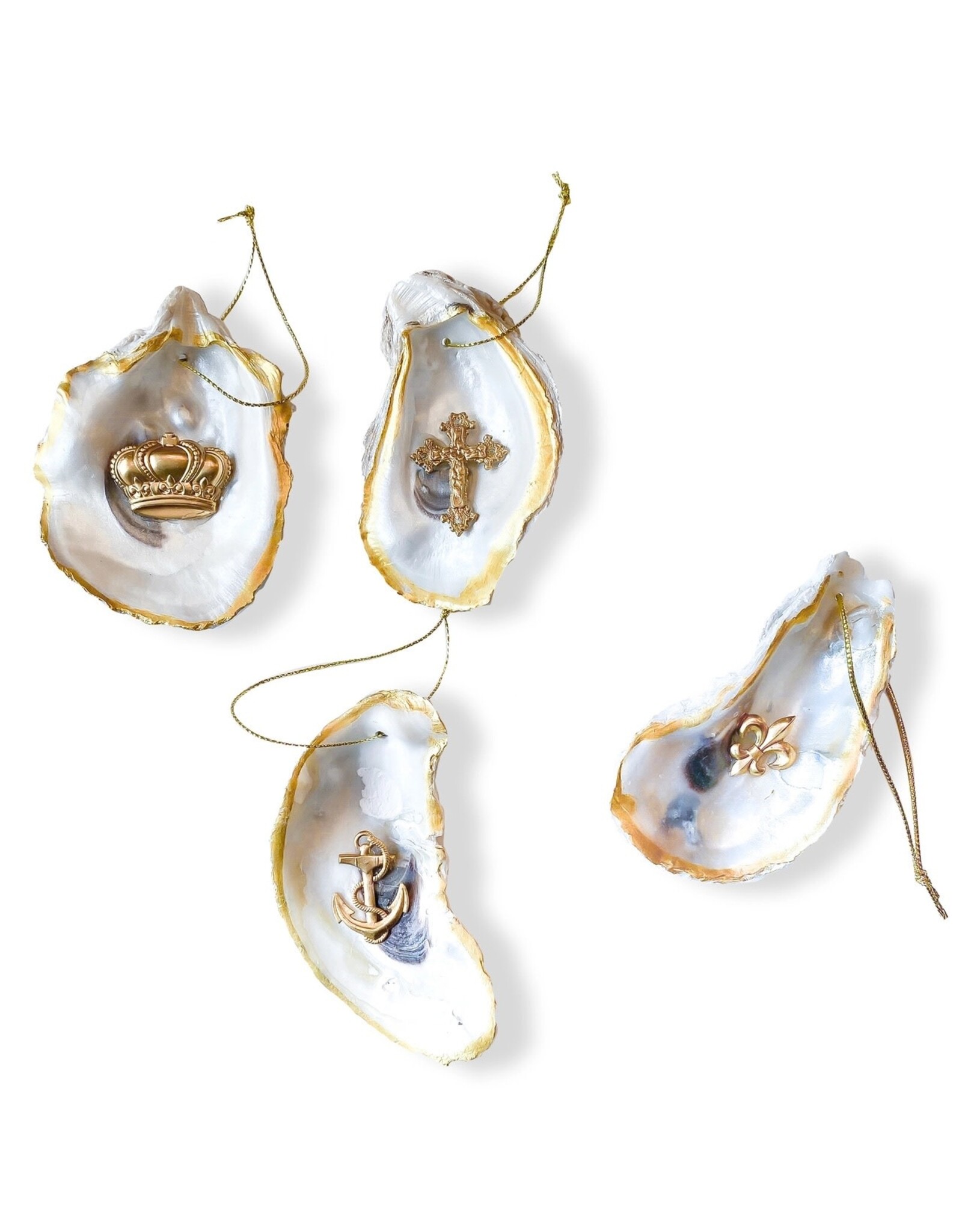 Roux Brand Handcrafted Oyster Ornament Symbols (Fleur de lis)