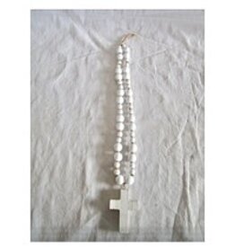 Roux Brand White Rosary Blessing Beads - XL