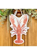 Songbird Grove Collection Red Chinoiserie Crawfish Door Hanger