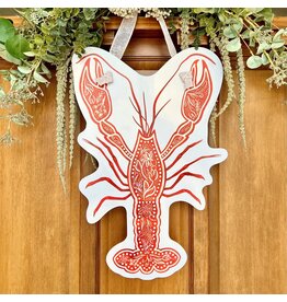 Songbird Grove Collection Red Chinoiserie Crawfish Door Hanger