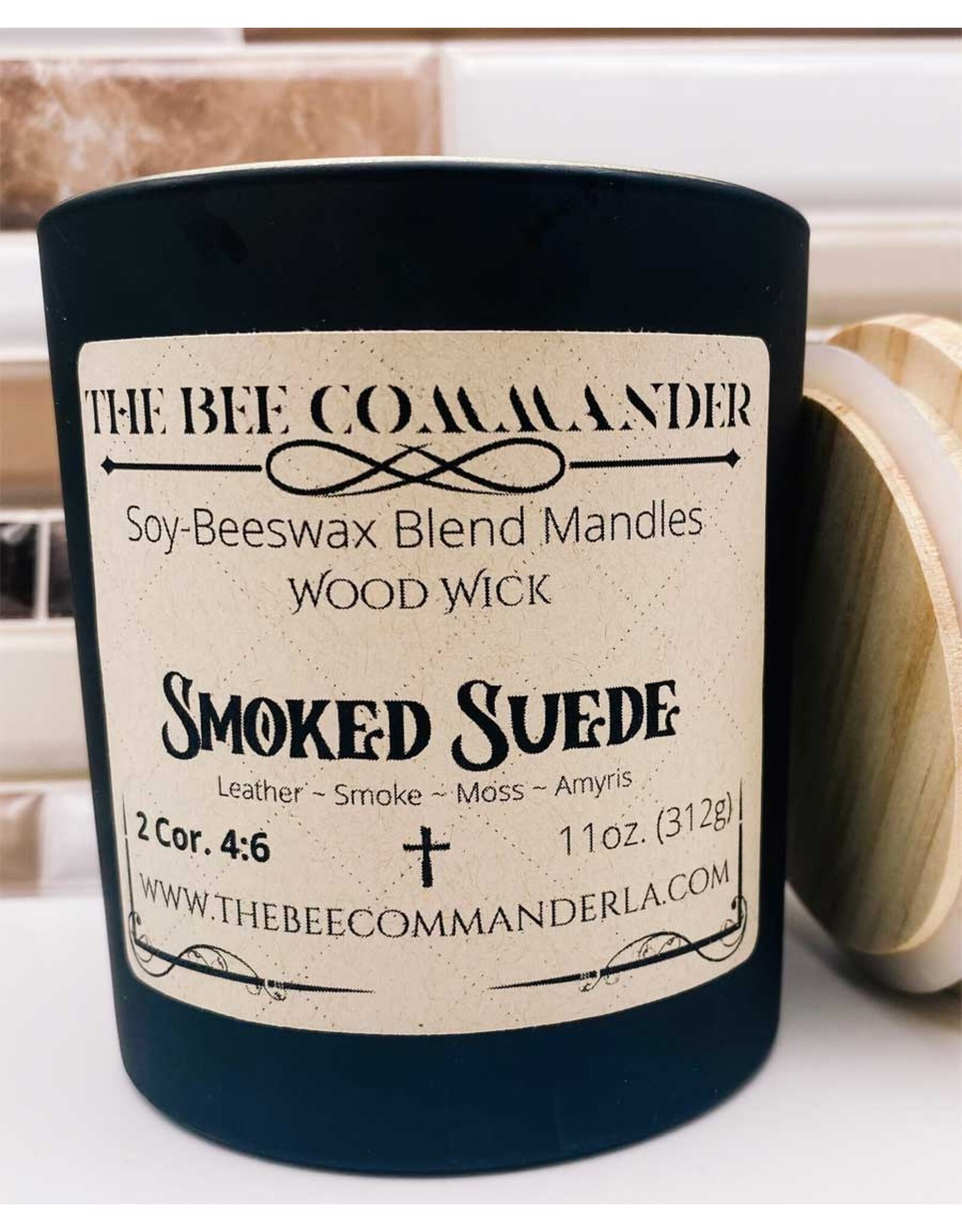 The Bee Commander Smoked Suede Soy/Beeswax Candle