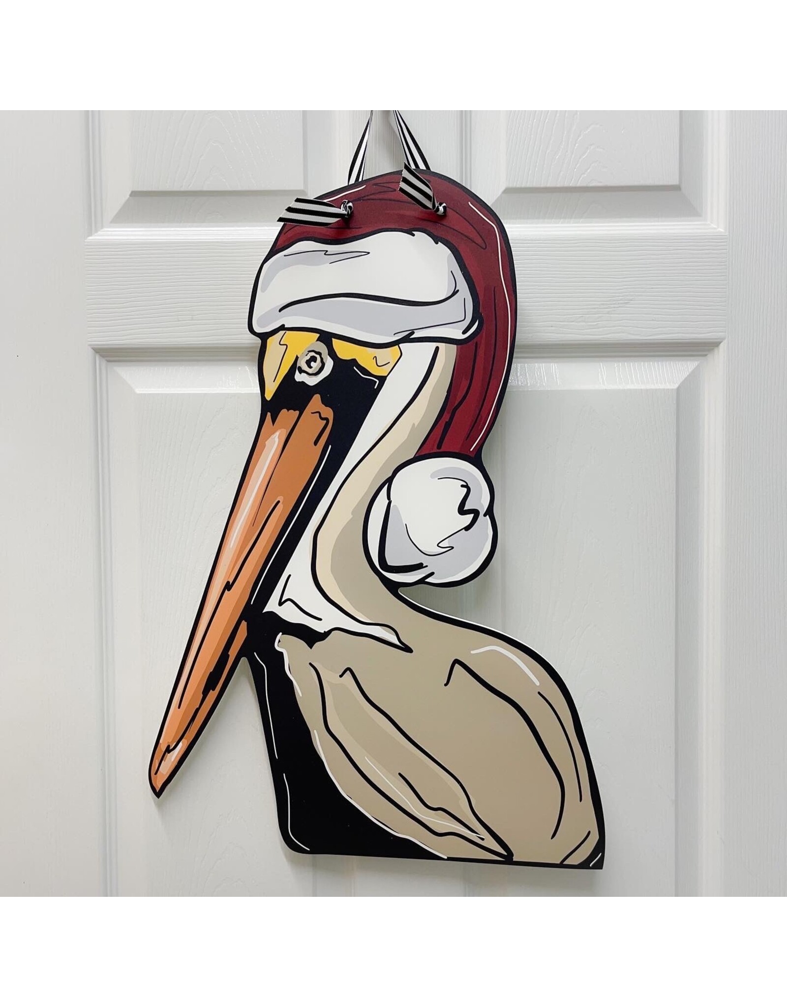 Allison Santos Art Santa Pelican Doorhanger