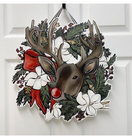 Allison Santos Art Rudolph Wreath Doorhanger