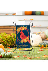 Evergreen Enterprises Fall Cardinal Wreath Burlap Garden Flag
