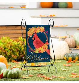 Evergreen Enterprises Fall Cardinal Wreath Burlap Garden Flag