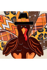 Evergreen Enterprises Give Thanks Patterned Turkey Applique House Flag