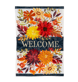 Evergreen Enterprises Fall Floral Applique House Flag