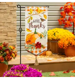 Evergreen Enterprises Give Thanks Pumpkins Everlasting Impression Textile Décor