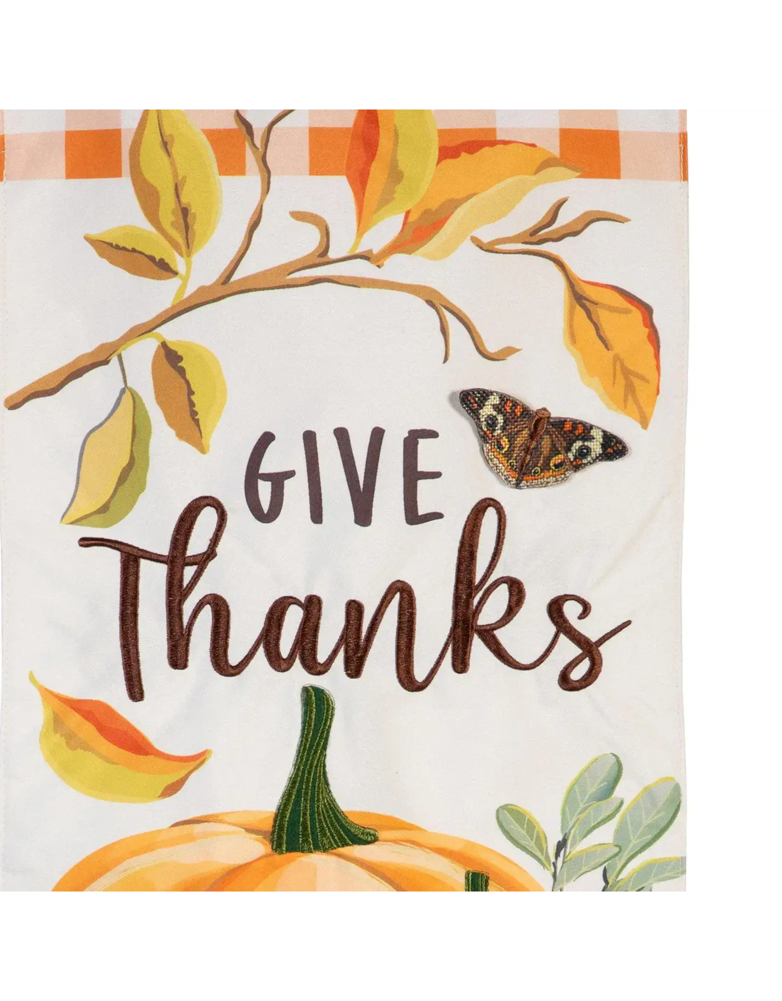 Evergreen Enterprises Give Thanks Pumpkins Everlasting Impression Textile Décor