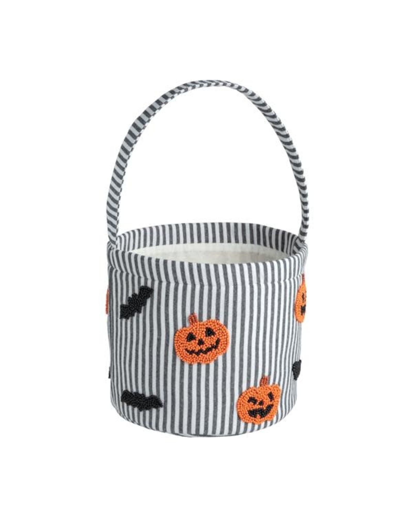 Mud Pie Jack-O-Lantern Beaded Halloween Bucket