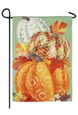 Evergreen Enterprises Painted Fall Pumpkins Suede Garden Flag