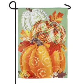 Evergreen Enterprises Painted Fall Pumpkins Suede Garden Flag
