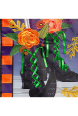 Evergreen Enterprises Happy Halloween Witches Boots Applique Garden Flag