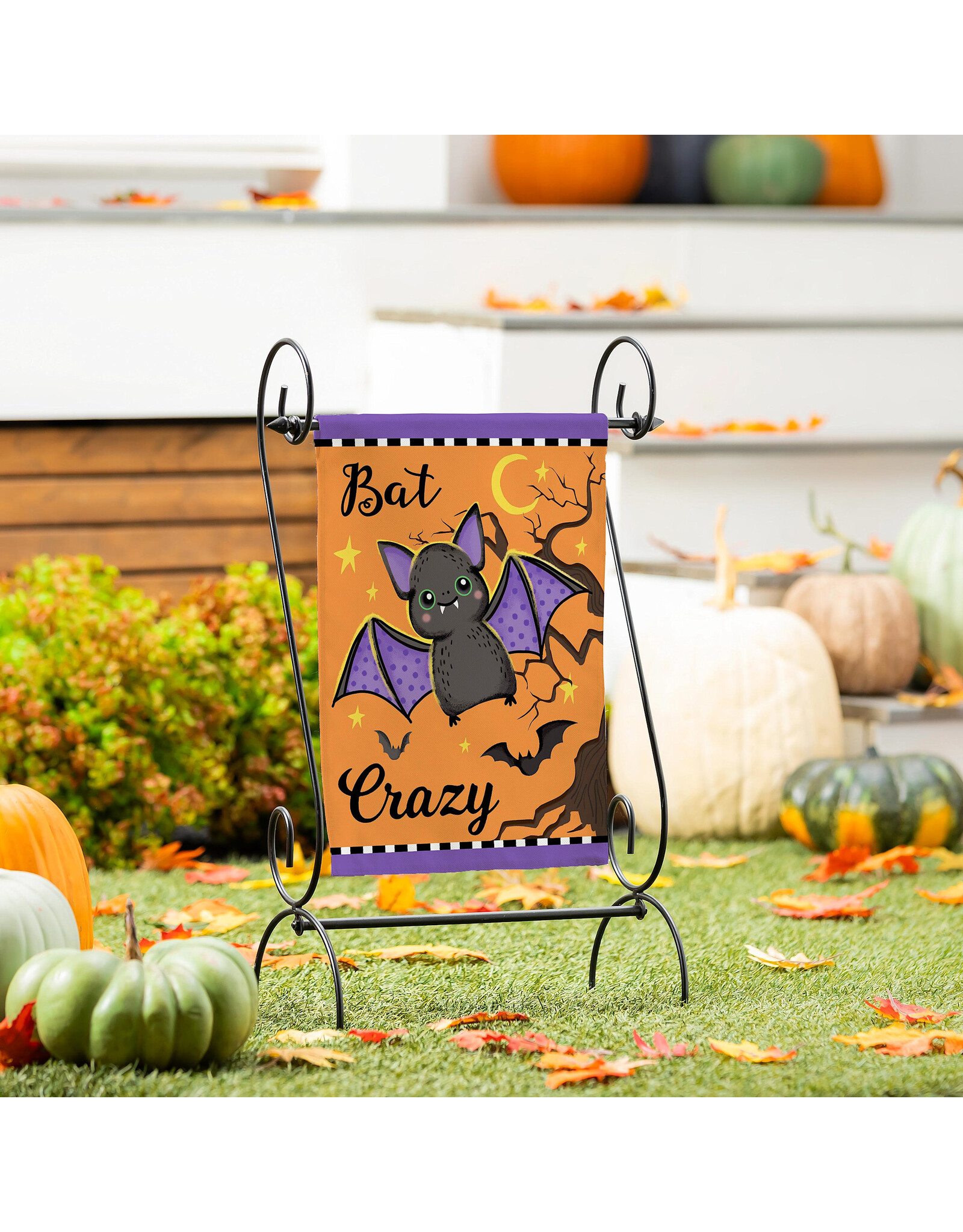Evergreen Enterprises Gone Batty Applique Garden Flag