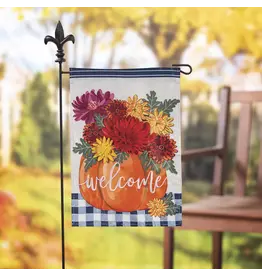 Evergreen Enterprises Mums and Pumpkin Applique Garden Flags