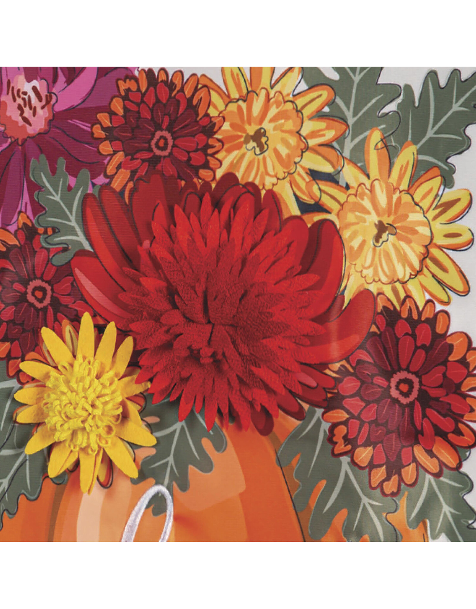 Evergreen Enterprises Mums and Pumpkin Applique Garden Flags