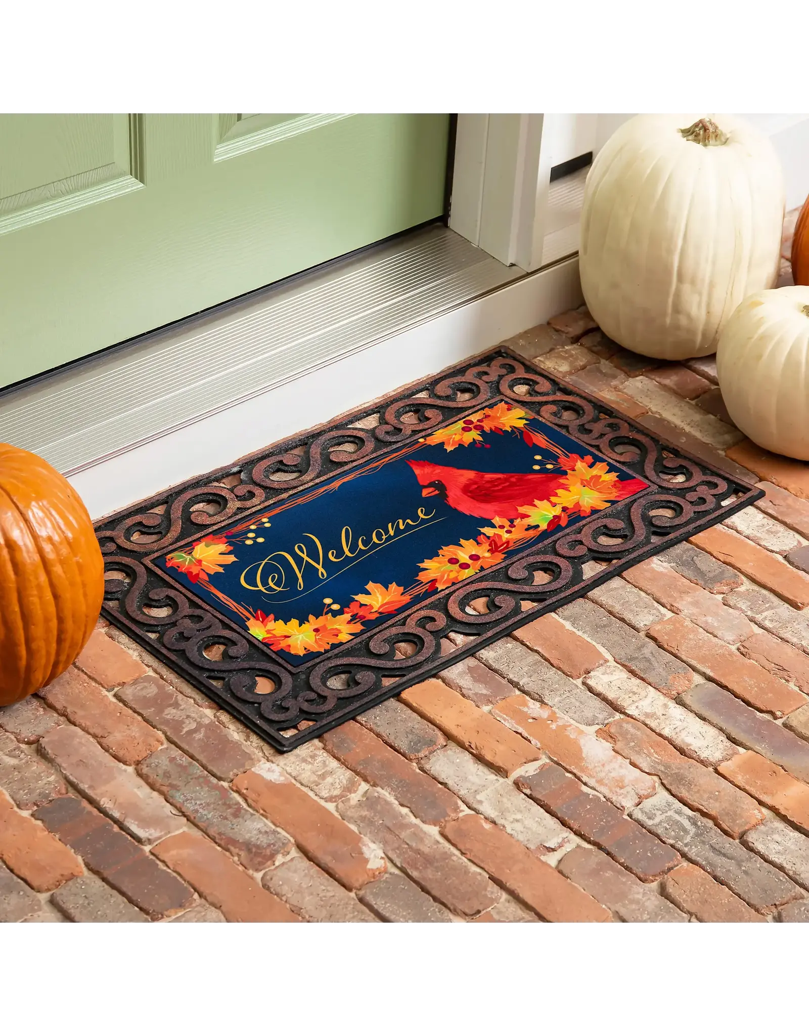 Evergreen Enterprises Fall Cardinal Wreath Sassafras Switch Mat