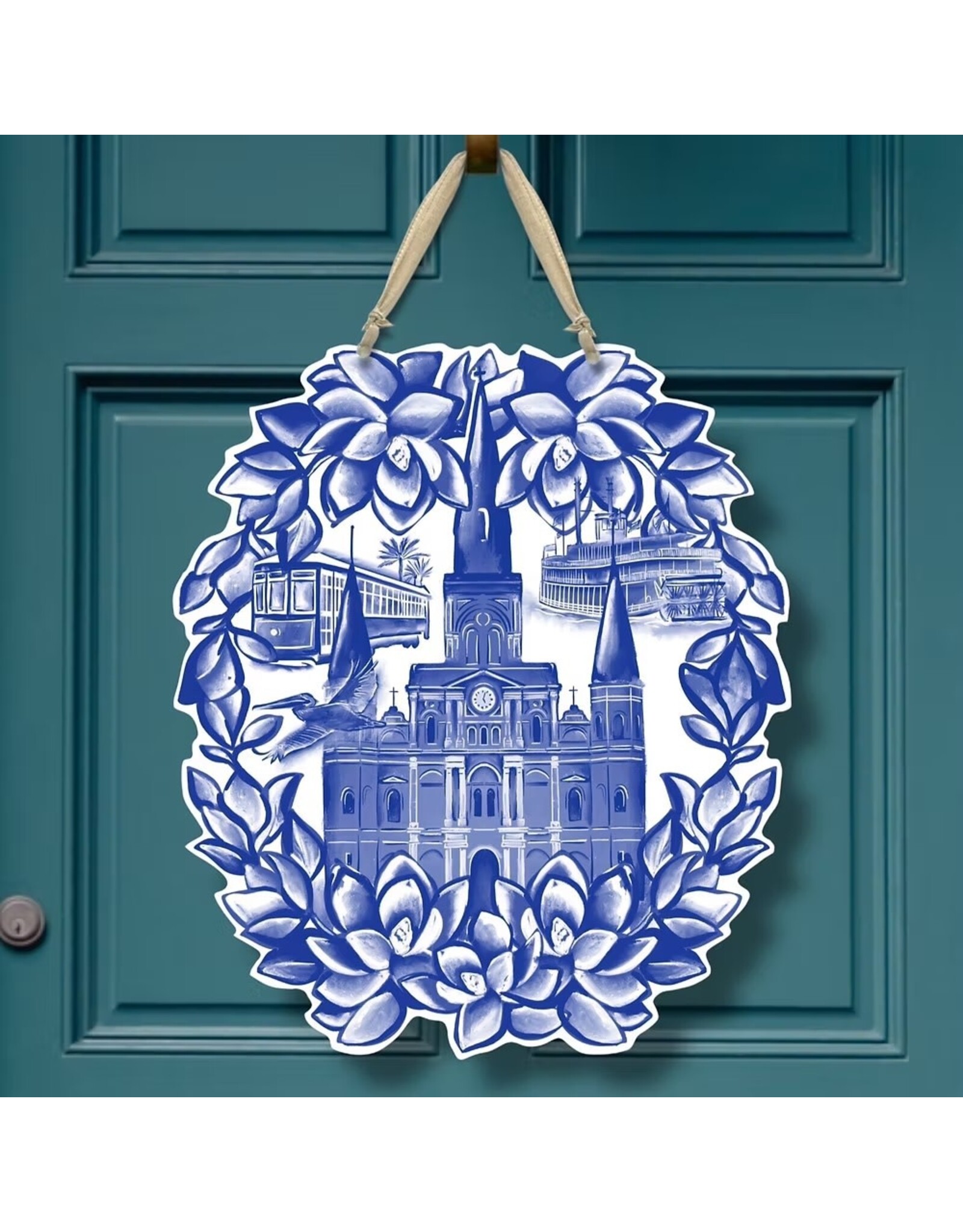 Art By Allie NOLA Toile Door Hanger