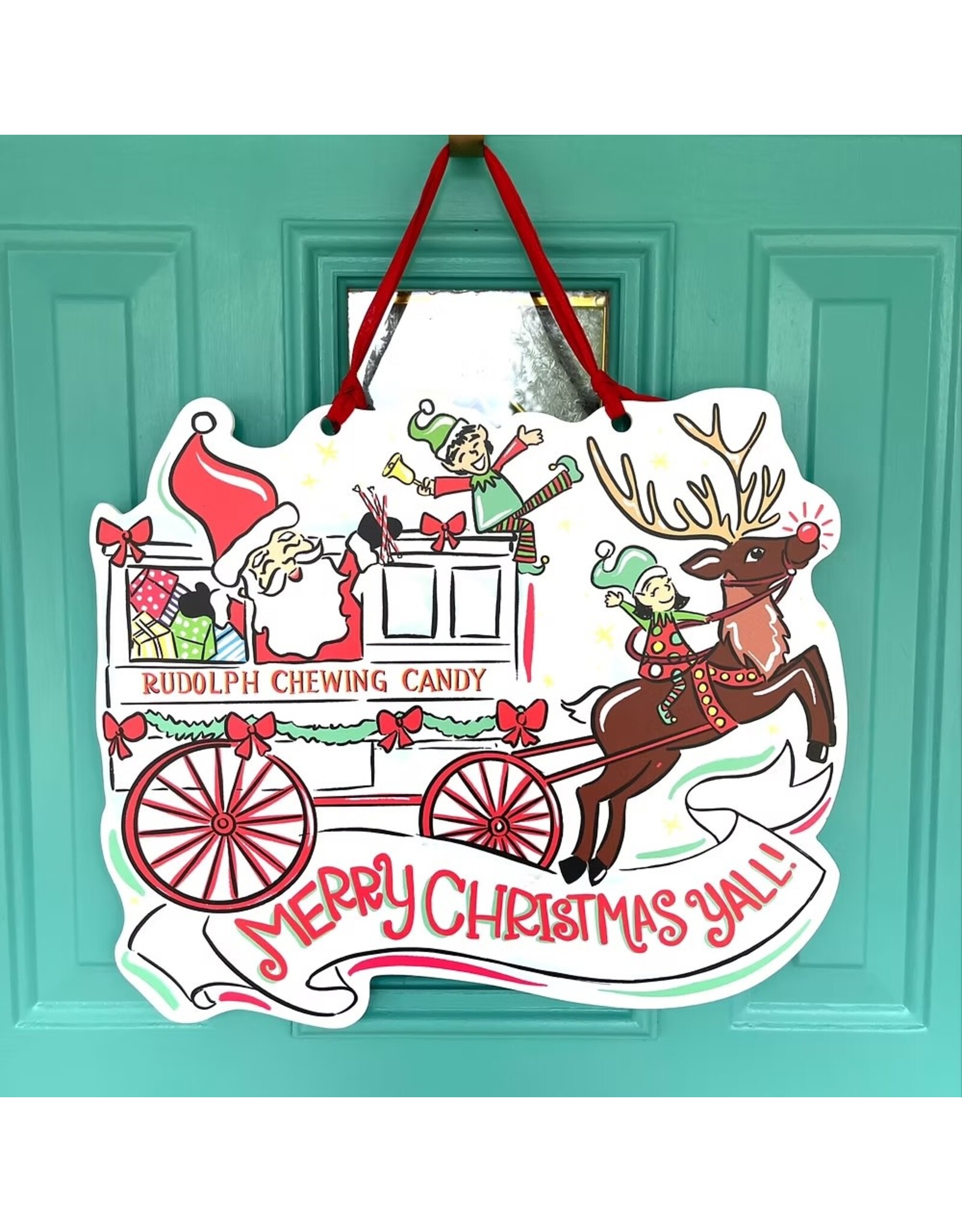 Art By Allie Rudolph Chewing Candy Door Hanger