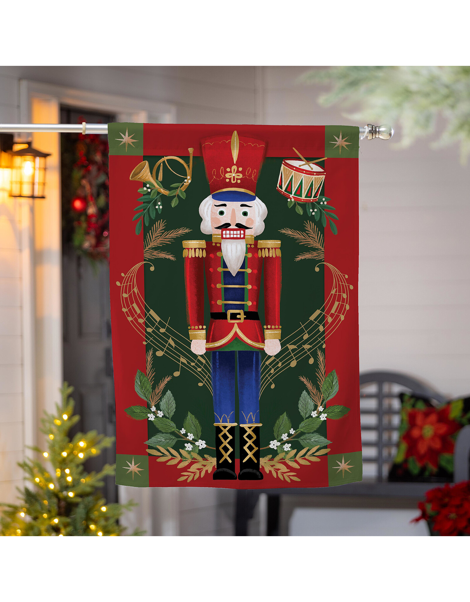 Evergreen Enterprises Joyful Traditions Double Sided Burlap House Flag