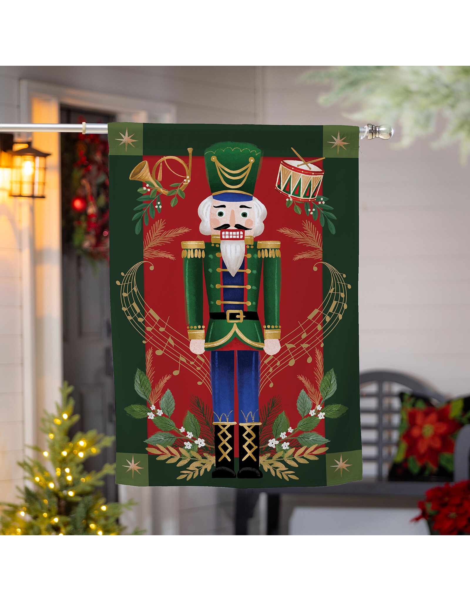 Evergreen Enterprises Joyful Traditions Double Sided Burlap House Flag