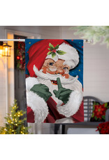 Evergreen Enterprises Traditional Santa Portrait Burlap House Flag