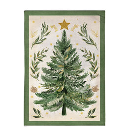 Evergreen Enterprises Christmas Tree With Acorn Burlap Garden Flag