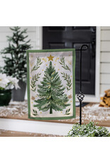 Evergreen Enterprises Christmas Tree With Acorn Burlap Garden Flag