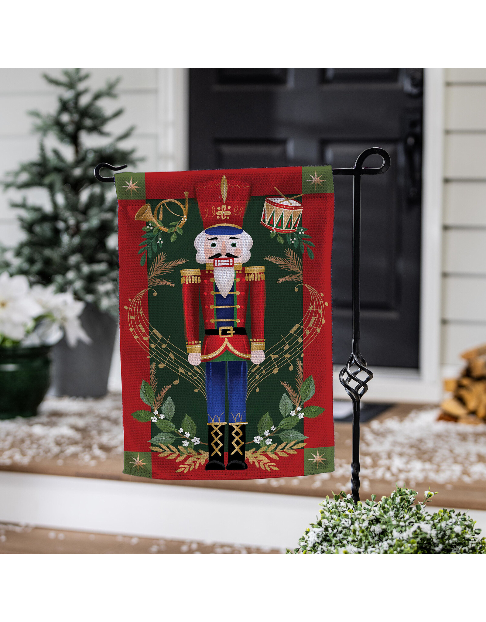 Evergreen Enterprises Joyful Traditions Double Sided Burlap Garden Flag