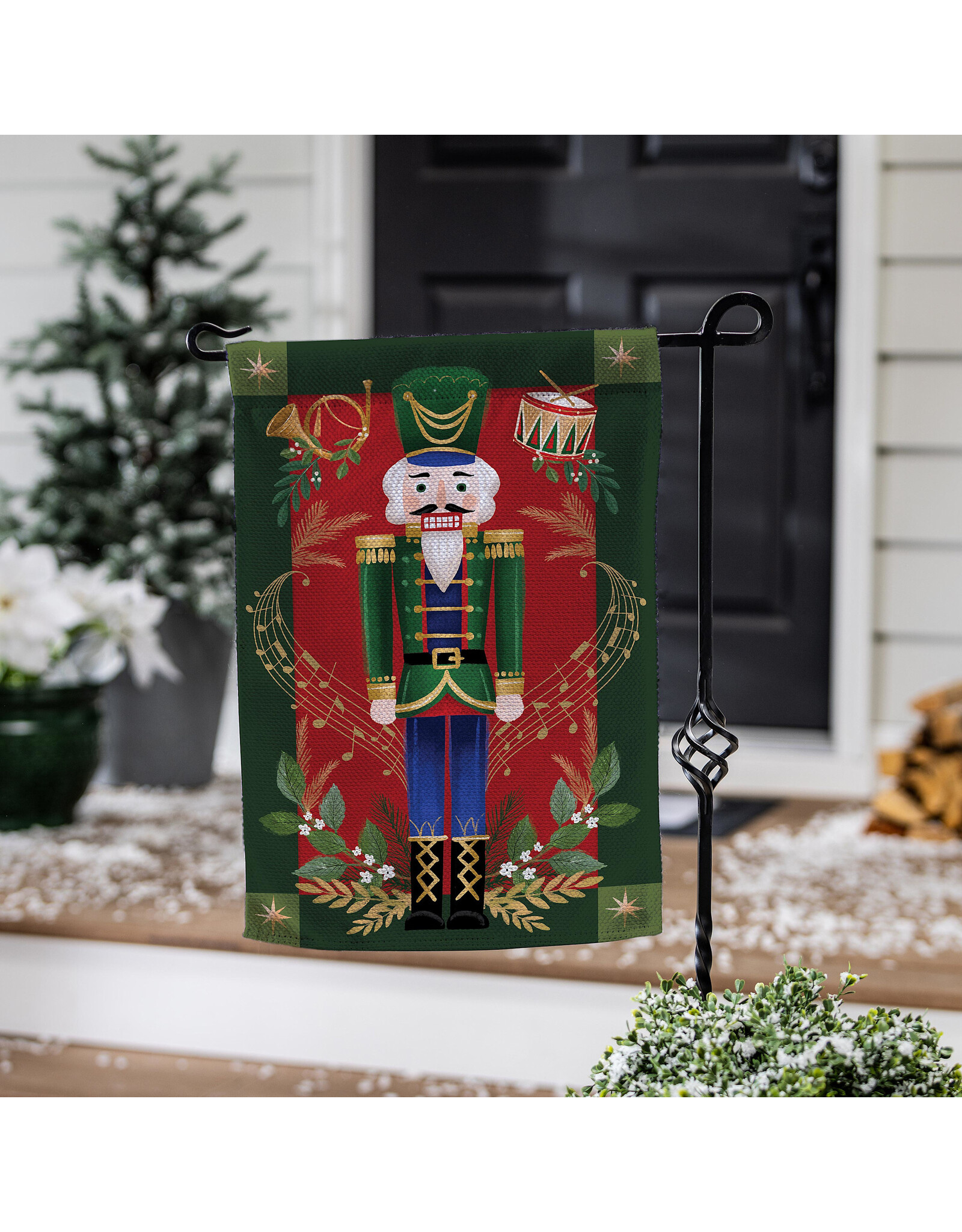 Evergreen Enterprises Joyful Traditions Double Sided Burlap Garden Flag