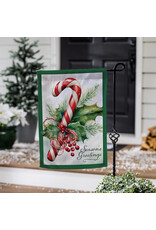 Evergreen Enterprises Season's Greetings Candy Cane Burlap Garden Flag