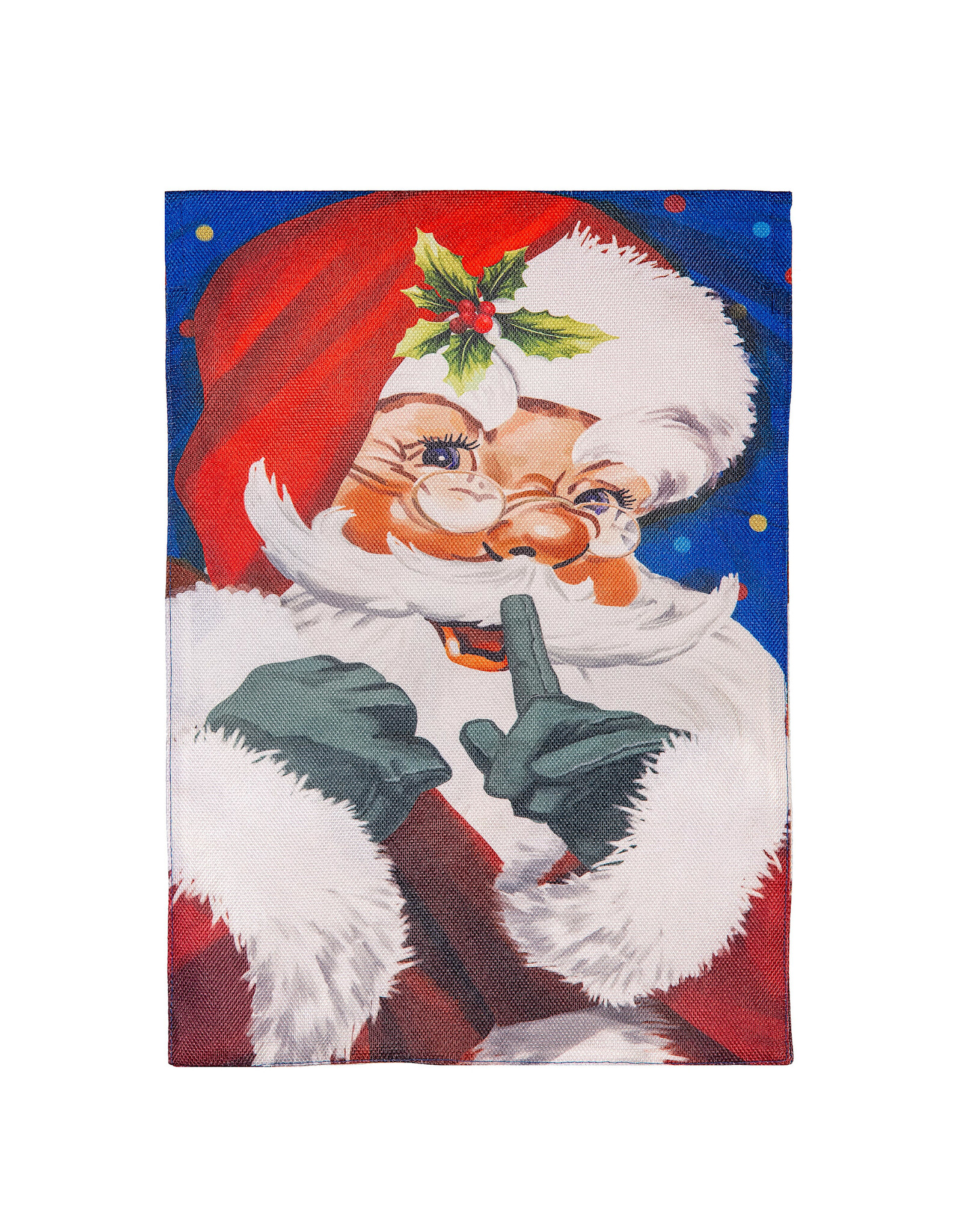 Evergreen Enterprises Traditional Santa Portrait Burlap Garden Flag