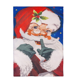 Evergreen Enterprises Traditional Santa Portrait Burlap Garden Flag