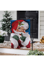 Evergreen Enterprises Traditional Santa Portrait Burlap Garden Flag