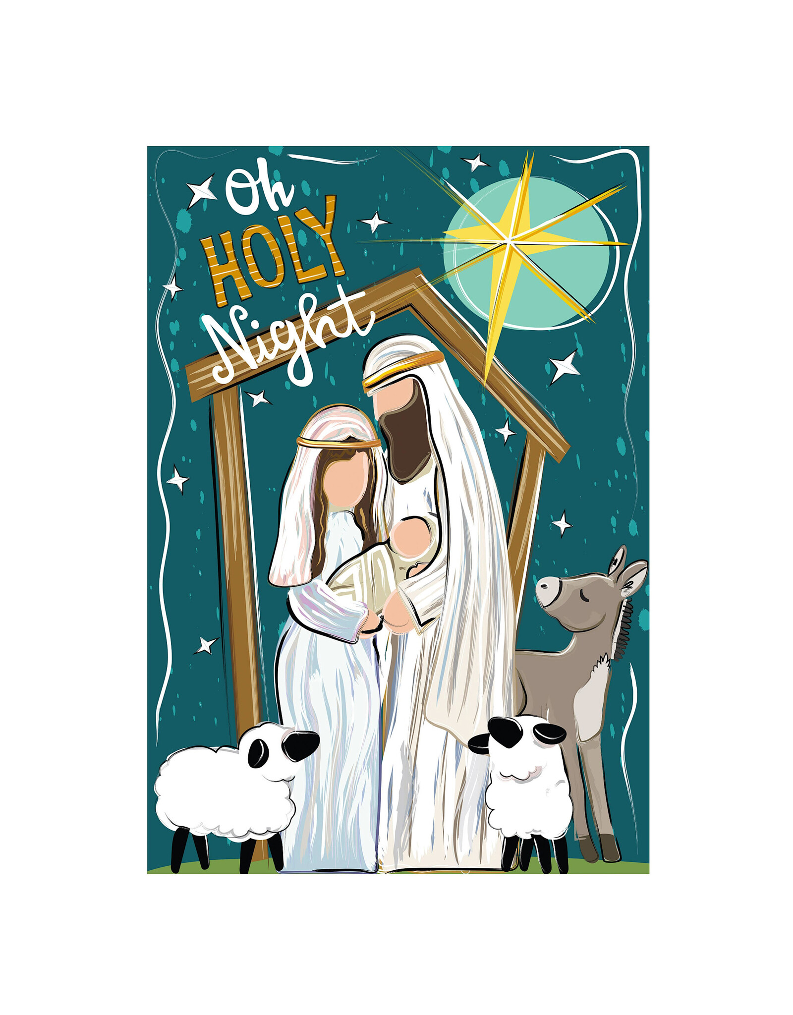 Evergreen Enterprises Oh Holy Night Burlap Garden Flag