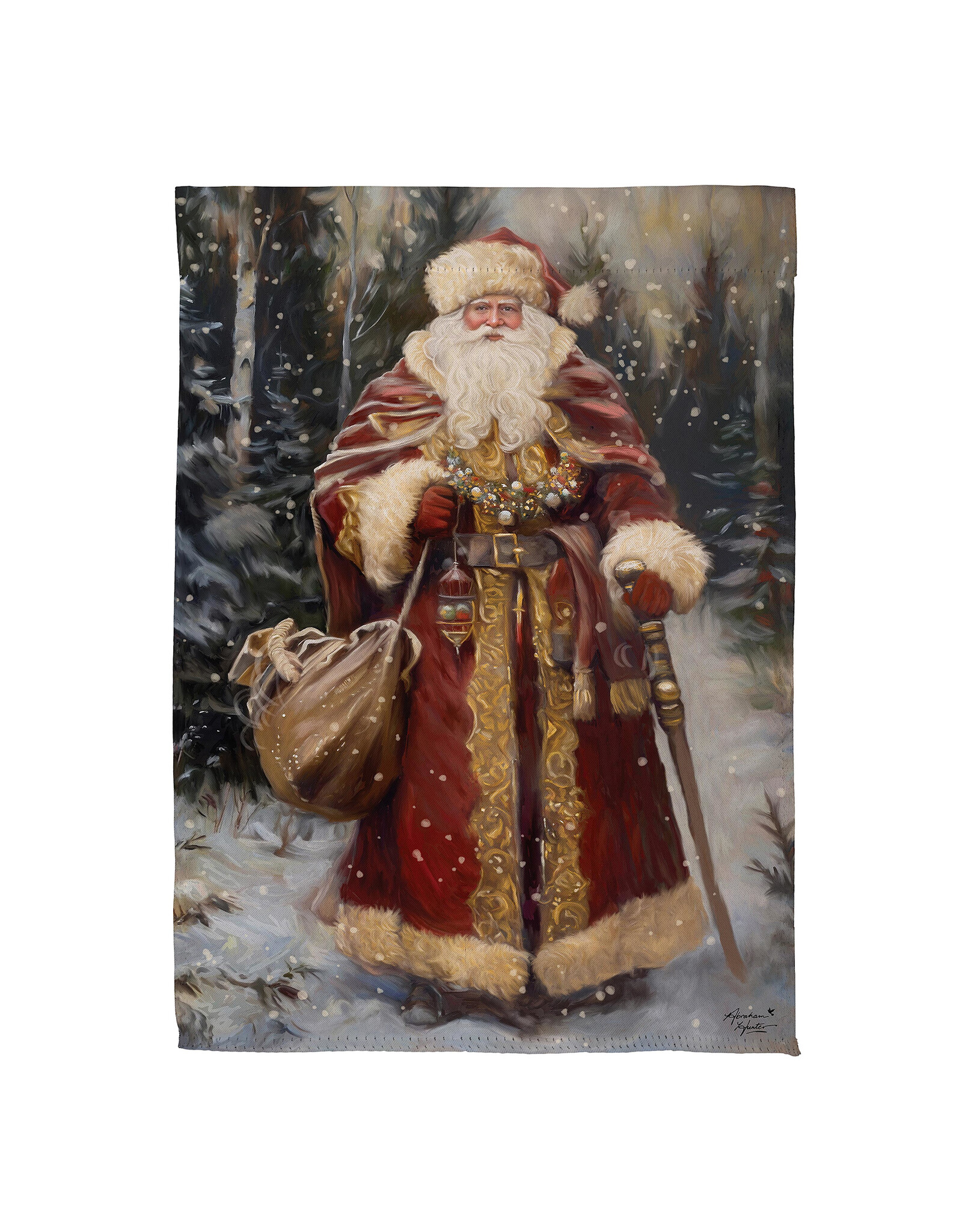 Evergreen Enterprises Victorian Santa Suede Garden Flag