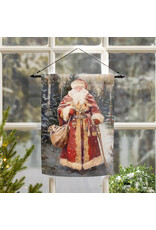 Evergreen Enterprises Victorian Santa Suede Garden Flag