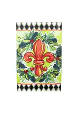 Evergreen Enterprises Holiday Fleur De Lis Applique House Flag