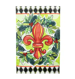 Evergreen Enterprises Holiday Fleur De Lis Applique House Flag