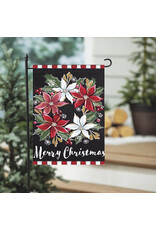 Evergreen Enterprises Poinsettia Wreath Applique Garden Flag
