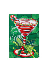 Evergreen Enterprises Have A Cup Of Cheer Applique Garden Flag